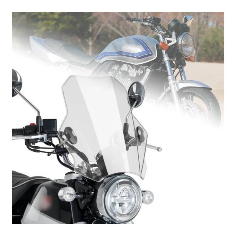MLTLKPPVNG Windschild Spoiler Für Hon┐da Für CB400 Für CB400SF Motorrad Einstellbare Windschutzscheibe Windschutzscheibe(Transparent) von MLTLKPPVNG