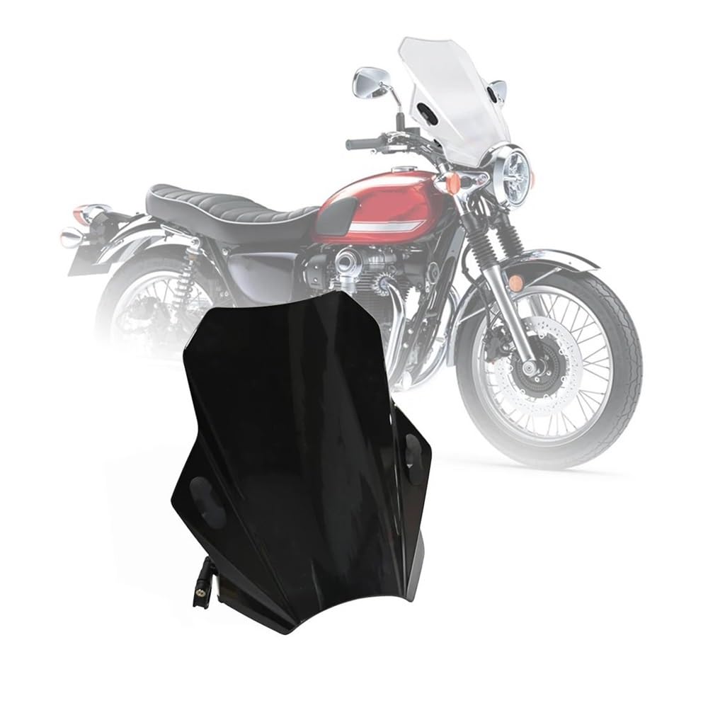 MLTLKPPVNG Windschild Spoiler Für K&awasaki Für W800 Für W800SE Motorrad Einstellbare Windschutzscheibe(Black) von MLTLKPPVNG