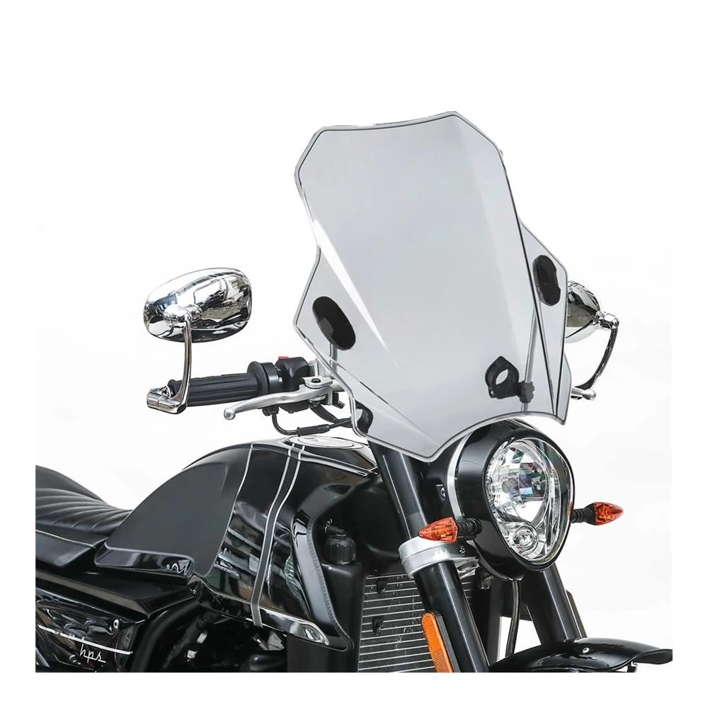 MLTLKPPVNG Windschild Spoiler Motorrad Windschutzscheibe Windschutz Universal Für Mondial Für HPS 125 Für HPS 300 Für HPS125 Für HPS300(Grau) von MLTLKPPVNG