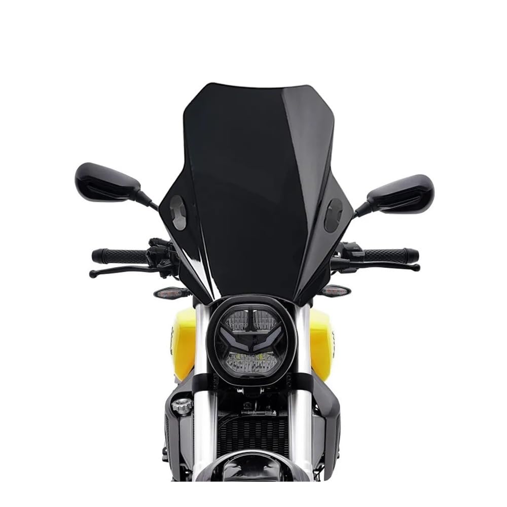 MLTLKPPVNG Windschild Spoiler Universal Motorrad Windschutzscheibe Deckt Bildschirm Rauch Objektiv Motorräder Deflektor Für VOGE Für Trofeo 350 500 AC Trofeo 350AC(Black) von MLTLKPPVNG