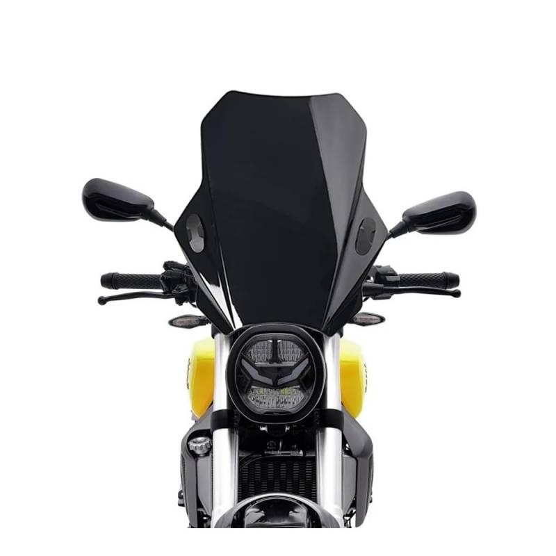 MLTLKPPVNG Windschild Spoiler Universal Motorrad Windschutzscheibe Deckt Bildschirm Rauch Objektiv Motorräder Deflektor Für VOGE Für Trofeo 350 500 AC Trofeo 350AC(Black) von MLTLKPPVNG