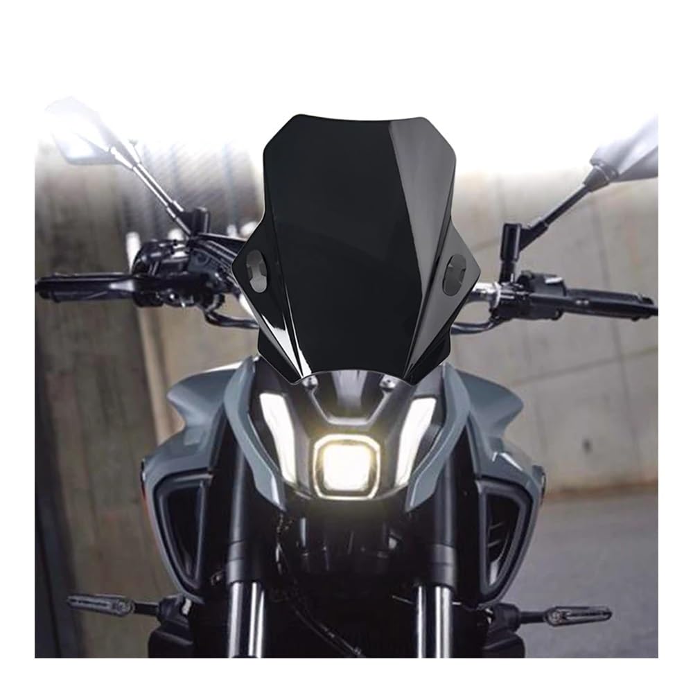 MLTLKPPVNG Windschild Spoiler Universelle Verstellbare Windschutzscheibe Für Für CBR600RR Für CB1000R Für GXSR 600 750 Für MT07 Für MT09 Motorrad-Windschutzscheiben(Black) von MLTLKPPVNG