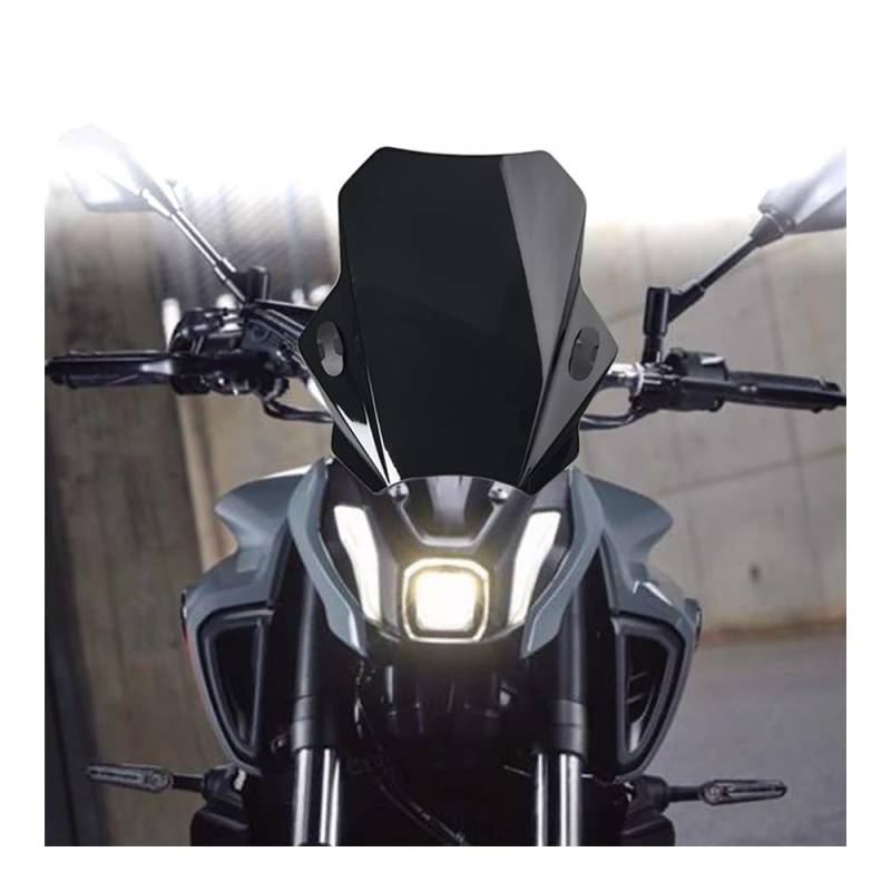 MLTLKPPVNG Windschild Spoiler Universelle Verstellbare Windschutzscheibe Für Für CBR600RR Für CB1000R Für GXSR 600 750 Für MT07 Für MT09 Motorrad-Windschutzscheiben(Black) von MLTLKPPVNG