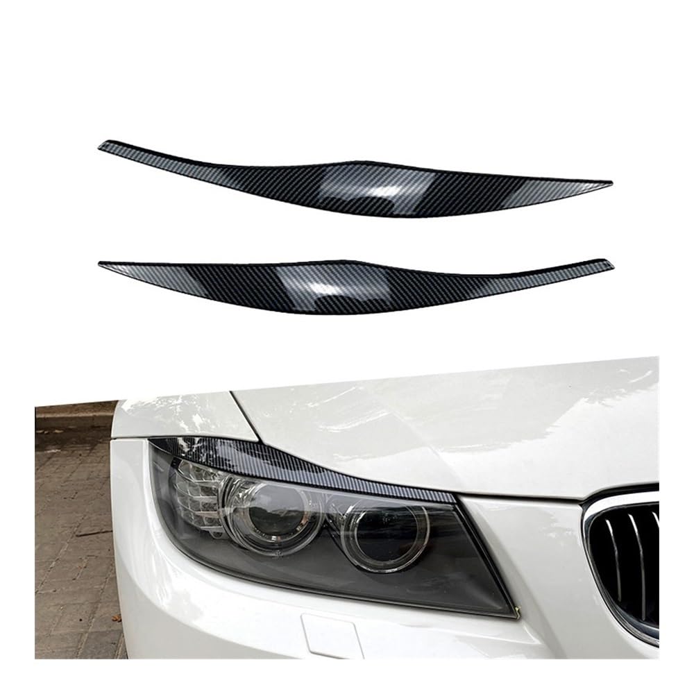 Vorderes Augenlid-Trimmen Für 3er E90 E91 320i 330i 2005 2006 2007 2008 2009 2010 2011 Limousine/Touring Scheinwerfer Augenbrauen Augenlid Scheinwerfer Augenbraue(Carbon) von MLTLKPPVNG