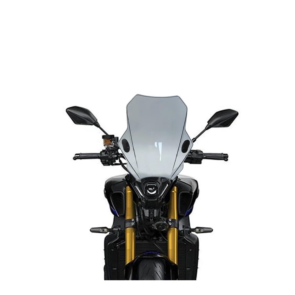 Windschild Spoiler Einstellbare Windschutzscheibe Für Y&amaha Für MT-09 Für MT09 / SP Für FZ-09 Für FZ09 2021 2022 Motorrad Windabweiser(Grau) von MLTLKPPVNG