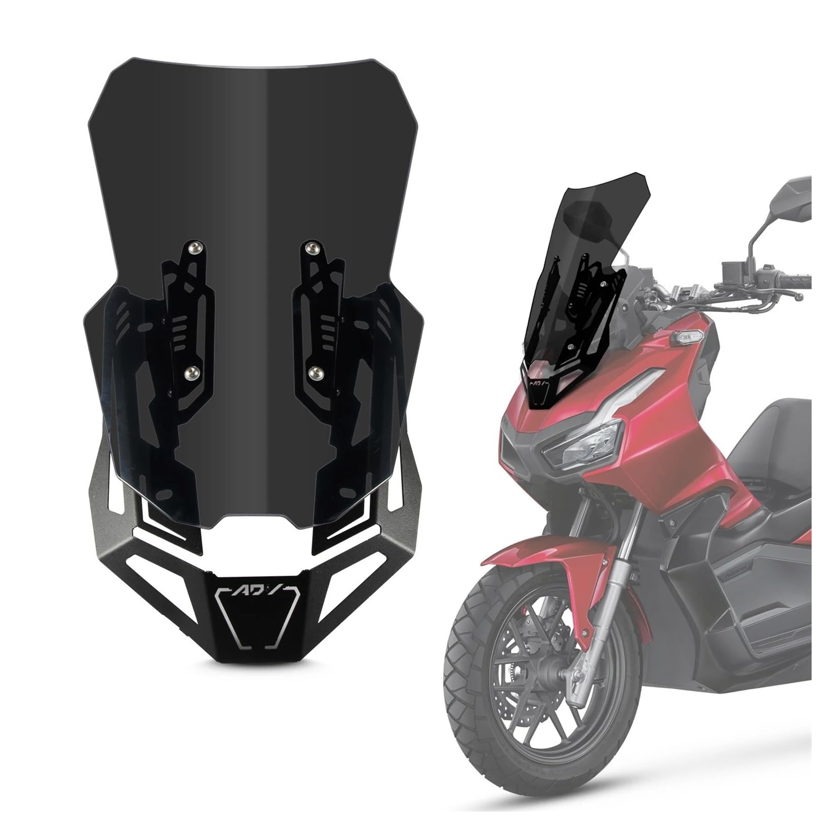 Windschild Spoiler Für Für ADV 160 Für Adv160 2020 2021 2022 2023 Motorrad Frontscheibe Windschutz Mit Halterung Deflektor Kit(A) von MLTLKPPVNG