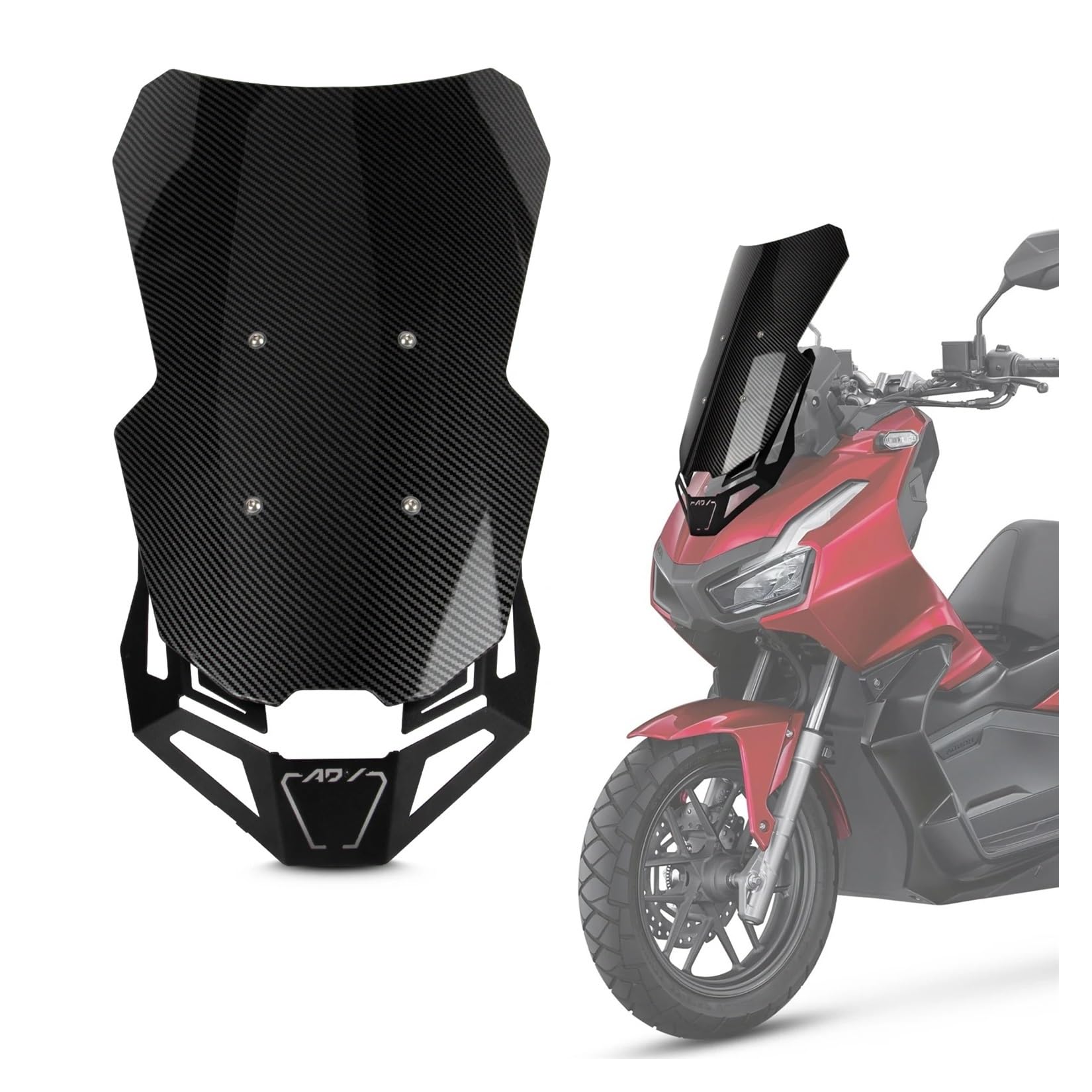 Windschild Spoiler Für Für ADV 160 Für Adv160 2020 2021 2022 2023 Motorrad Frontscheibe Windschutz Mit Halterung Deflektor Kit(B) von MLTLKPPVNG