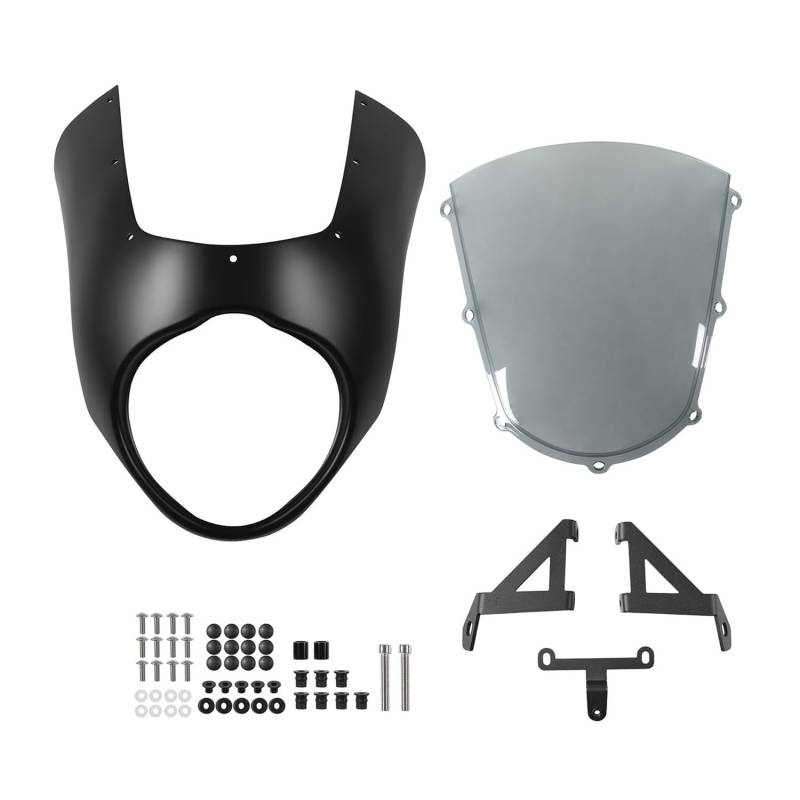 Windschild Spoiler Für K&awasaki Für Vulcan S Für EN650 2015-2024 Für VN650 Front Scheinwerfer Abdeckung Retro Verkleidung Motorrad Windschutz(MBK-LSM) von MLTLKPPVNG