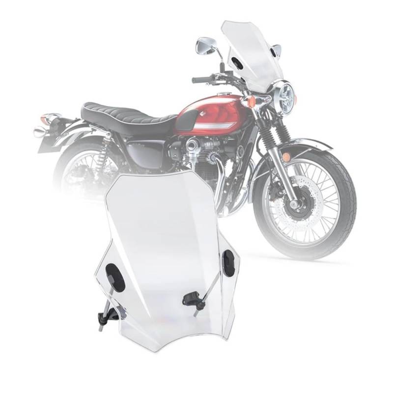 Windschild Spoiler Für K&awasaki Für W800 Für W800SE Motorrad Einstellbare Windschutzscheibe(Transparent) von MLTLKPPVNG