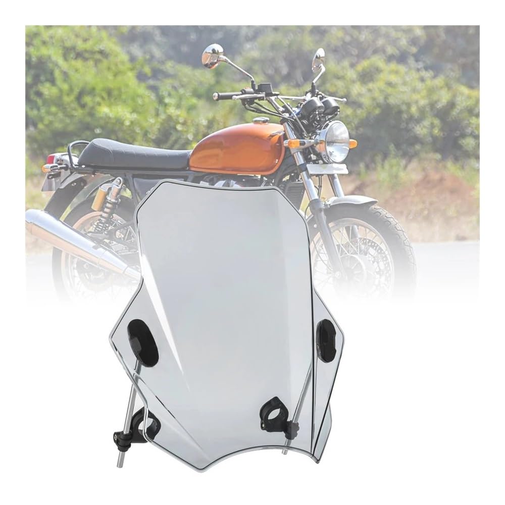Windschild Spoiler Für Royal Enfield Für Bullet/Meteor/Classic 350 500 Für Interceptor 650 Für Himalaya 411 400 Windschutzscheibe Windschutzscheibe Deflektor Deckt Bildschirm(Grau) von MLTLKPPVNG