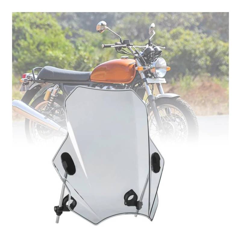 Windschild Spoiler Für Royal Enfield Für Bullet/Meteor/Classic 350 500 Für Interceptor 650 Für Himalaya 411 400 Windschutzscheibe Windschutzscheibe Deflektor Deckt Bildschirm(Grau) von MLTLKPPVNG