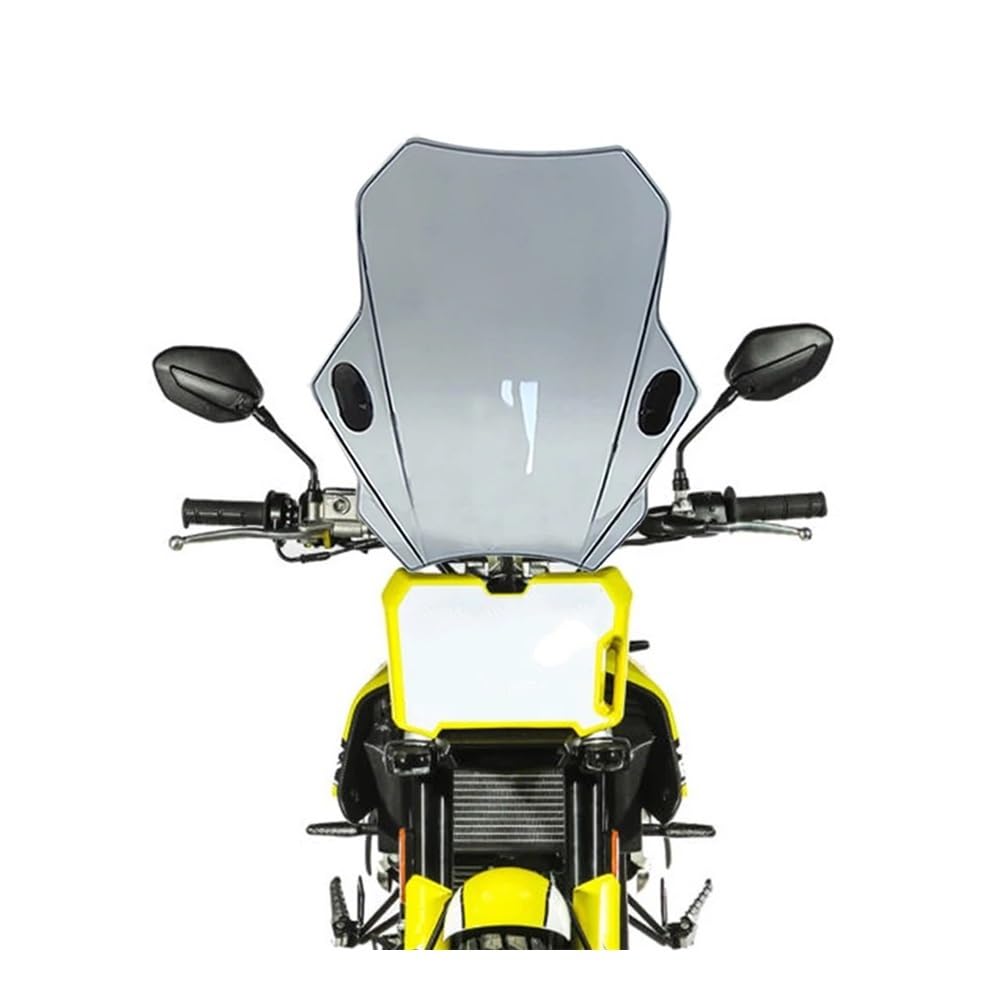 Windschild Spoiler Motorrad Windschutz Deckt Bildschirm Rauch Objektiv Motorräder Deflektor Für FB Für Mondial Für Flache Für Track 125 Universal(Hellgrau) von MLTLKPPVNG