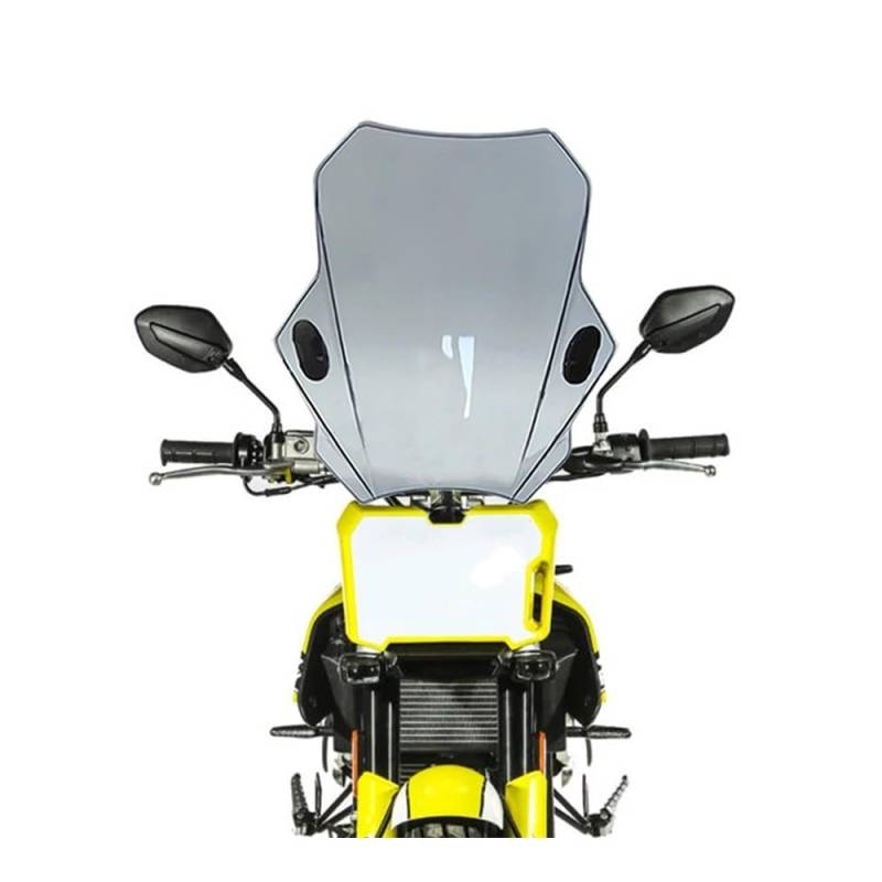 Windschild Spoiler Motorrad Windschutz Deckt Bildschirm Rauch Objektiv Motorräder Deflektor Für FB Für Mondial Für Flache Für Track 125 Universal(Hellgrau) von MLTLKPPVNG