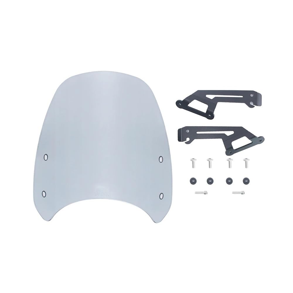 Windschild Spoiler Windschutzscheibe Für Du&cati Für Scrambler 400 803 2015-2020 Für Street Classic Für Desert Sled Motorrad Sport Fliegengitter Mit Halterung(Leichter Rauch) von MLTLKPPVNG