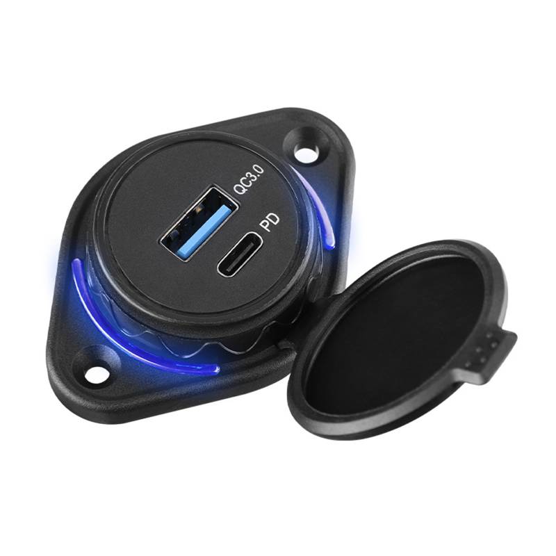 MLWSKERTY 12 V/24 V USB Outlet Mit Abdeckung PD3.0 18W Typ C & von MLWSKERTY