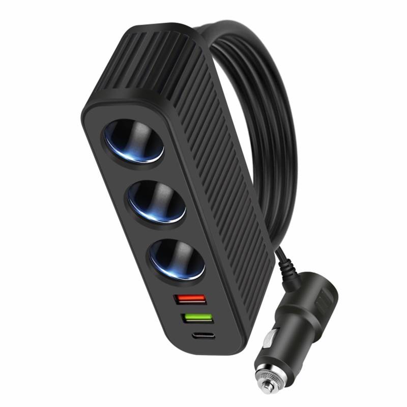 MLWSKERTY 3 Zigaretten mit 3 Zigarettenanzündern, dreifacher Steckdose, für effizientes Telefonsystem und Navigation von MLWSKERTY