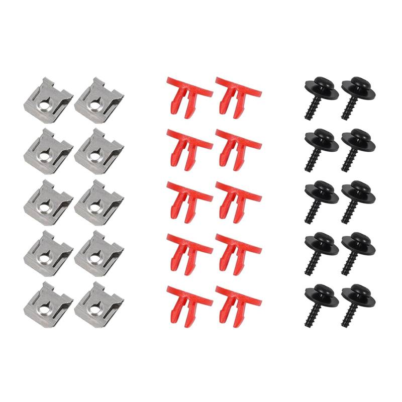 MLWSKERTY 30 Stück Motor unter den festen Abdeckungen des Motors, Splashes Shield Shield Set Soux unter Abdeckung Bolzen Clips geeignet für Autos von MLWSKERTY