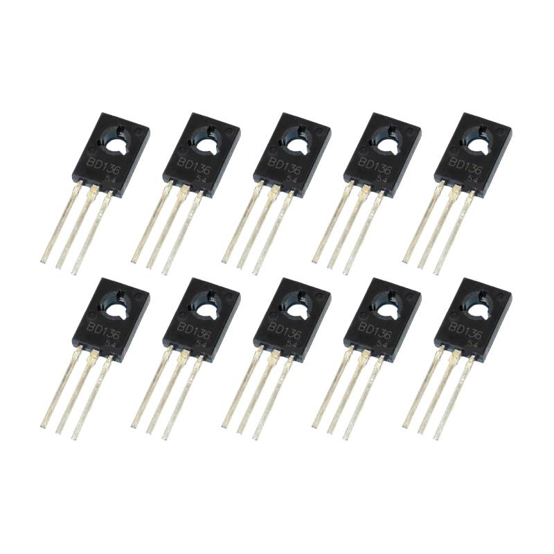 PNP BD136 Transistor, 45 V, 1,5 A, 10 Stück von MMMO