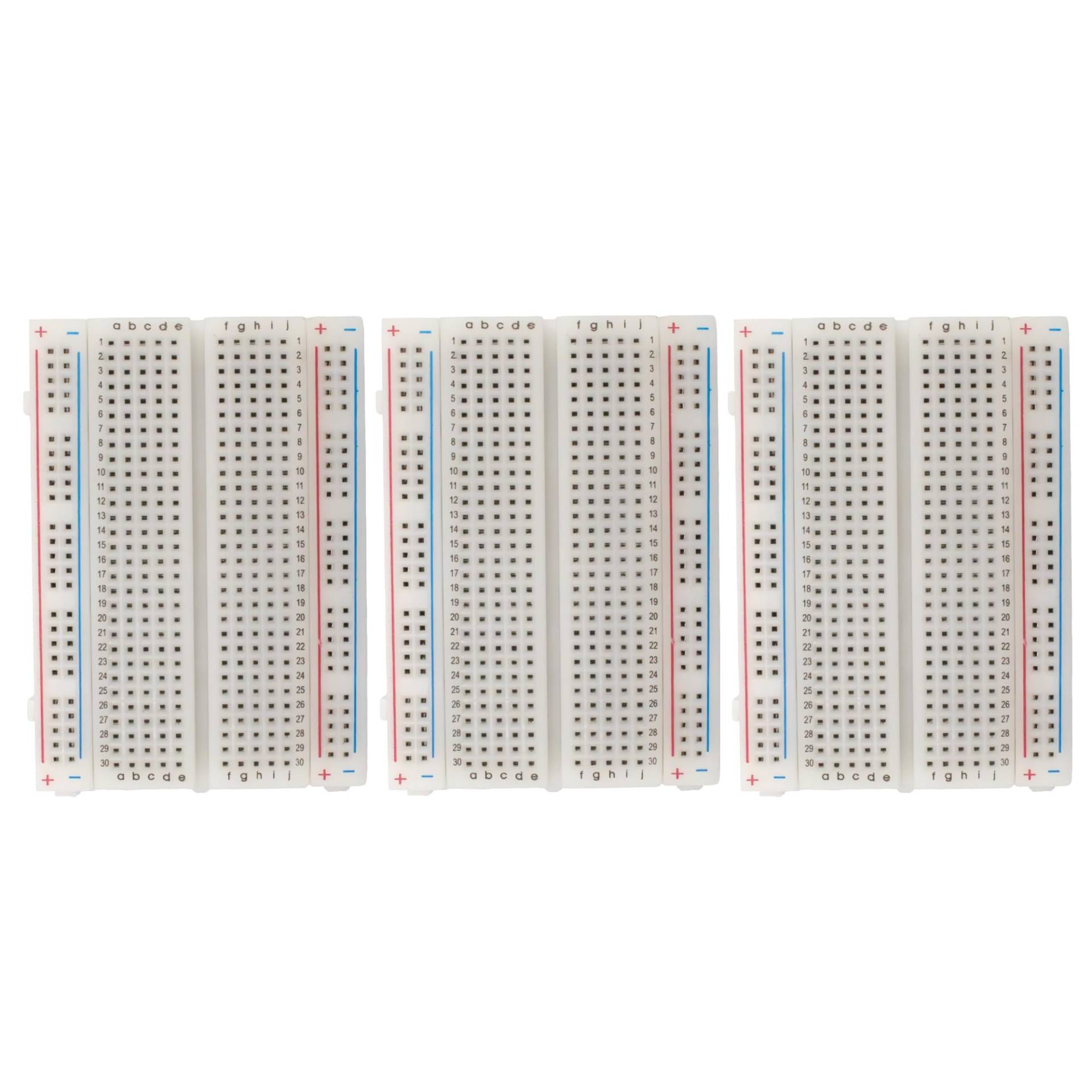 MMOBIEL 3St. PCB Breadboards Prototyp Schaltung Board Lötfrei - 3x400 Punkte - Kompatibel mit DIY Arduino, Raspberry Pi 2/3 / 4/5 Projekte Proto Shield Distribution - Verbindungsblöcke MMOBIEL 3St. PCB Breadboards Prototyp Schaltung Board Lötfrei - 3x400 Punkte - Kompatibel mit DIY Arduino, Raspberry Pi 2/3 / 4/5 Projekte Proto Shield Distribution - Verbindungsblöcke von MMOBIEL