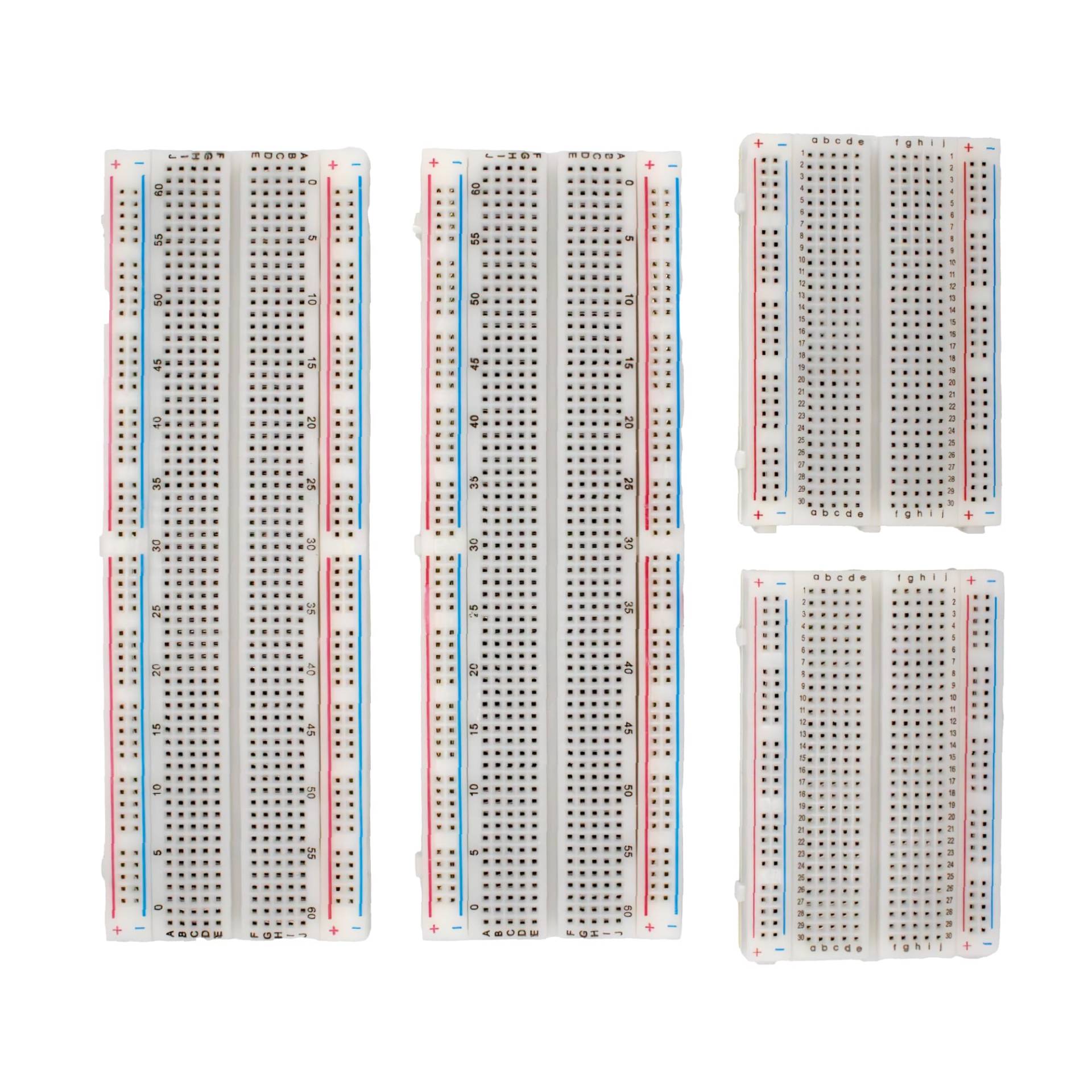 MMOBIEL 4St. PCB Breadboards Prototyp Schaltung Kit Lötfrei 2x830 Punkte & 2x400 Punkte - Kompatibel mit DIY Arduino, Raspberry Pi 2/3 / 4/5 Projekte Proto Shield Distribution - Verbindungsblöcke MMOBIEL 4St. PCB Breadboards Prototyp Schaltung Kit Lötfrei 2x830 Punkte & 2x400 Punkte - Kompatibel mit DIY Arduino, Raspberry Pi 2/3 / 4/5 Projekte Proto Shield Distribution - Verbindungsblöcke von MMOBIEL