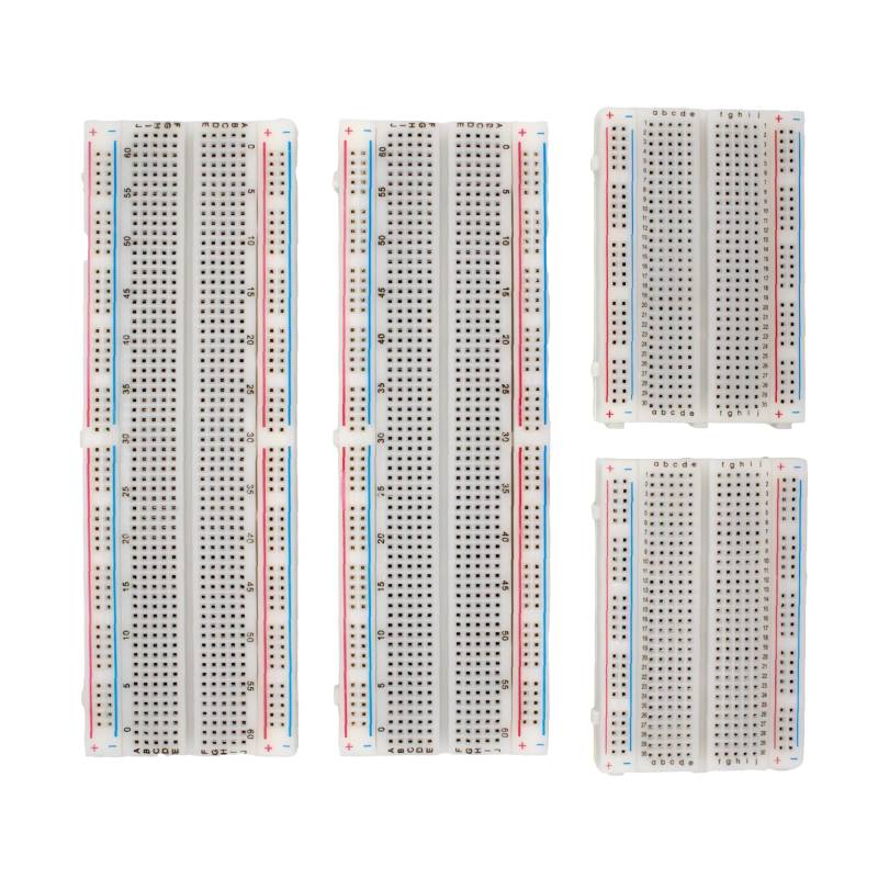 MMOBIEL 4St. PCB Breadboards Prototyp Schaltung Kit Lötfrei 2x830 Punkte & 2x400 Punkte - Kompatibel mit DIY Arduino, Raspberry Pi 2/3 / 4/5 Projekte Proto Shield Distribution - Verbindungsblöcke von MMOBIEL