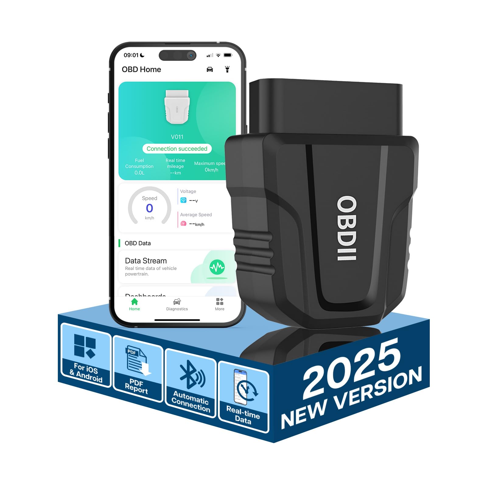 OBD2 Bluetooth 5.4 Diagnosegerät von MMOBIEL – Auto Diagnosegerät für iPhone iOS & Android – Auto Diagnose Codeleser Scanner [2024 Version] – OBDII/EOBD Prüfung Motorlicht - Reset/Löschen Fehlercode von MMOBIEL
