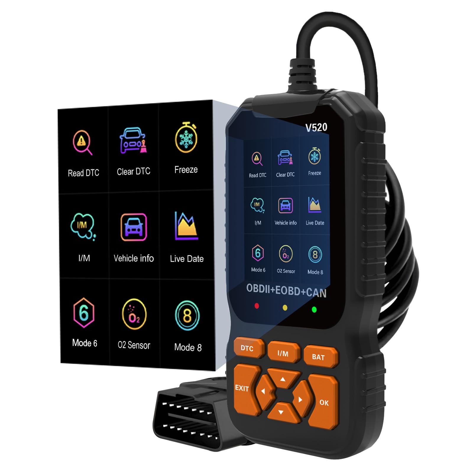 OBD2 Diagnosegerät von MMOBIEL - Check Engine Car Code Reader mit Reset, I/M Bereitschaft, Mode 6 & 8 und mehr - OBDII/EOBD Auslesegerät Auto für alle Fahrzeuge die OBD2-Protokoll Entsprechen OBD2 Diagnosegerät von MMOBIEL - Check Engine Car Code Reader mit Reset, I/M Bereitschaft, Mode 6 & 8 und mehr - OBDII/EOBD Auslesegerät Auto für alle Fahrzeuge die OBD2-Protokoll Entsprechen von MMOBIEL