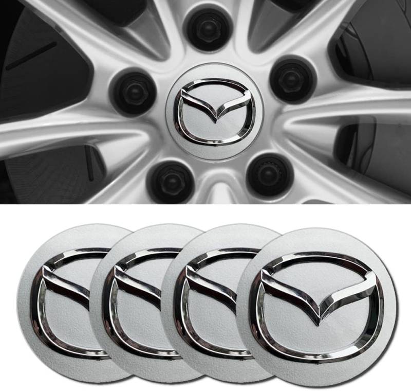 4 Stück Radkappenaufkleber für Mazda CX-5 CX-7 CX-8 M6 MX5 RX7 RX8 A8 CX9 X MX, Auto-Radkappen-Dekorationsaufkleber Einfach zu Verwenden für Die Autoraddekoration,B von MMPZZ