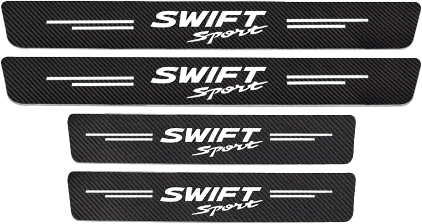 Auto Einstiegsleisten Schutzfolie Kohlefaser Türschweller für Suzuki Swift Sport 3 4 MK1 MK2 MK3 MK4 MK5 MK6 MK7 MK8, Anti Scratch Türschweller Schutz Leisten Auto Zubehör von MMPZZ