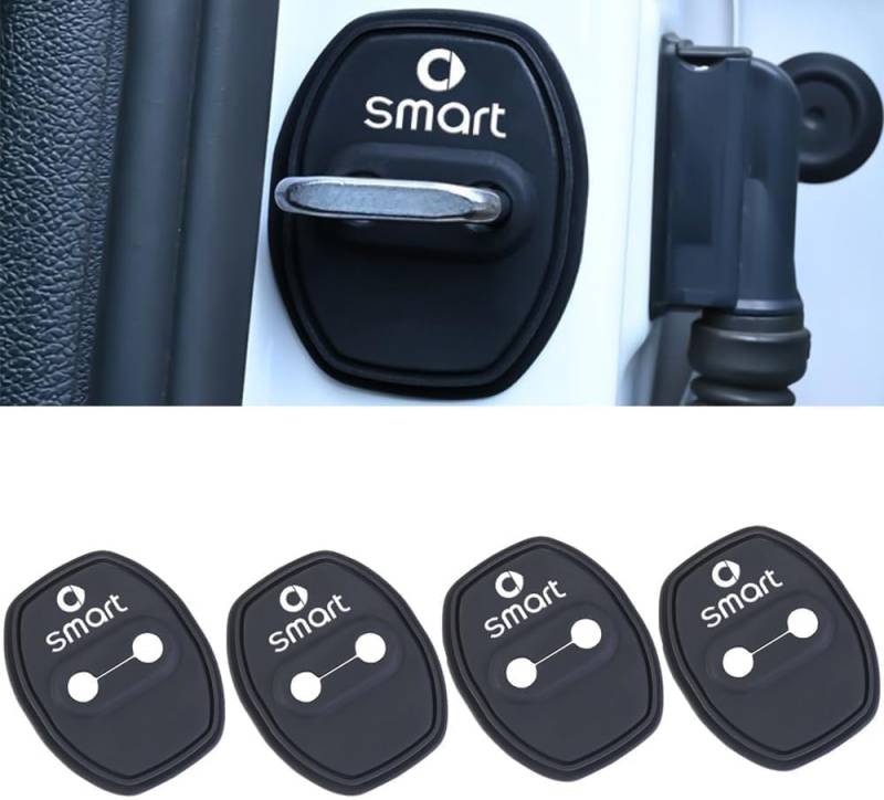 MMPZZ 4 Stück Autotürschlossabdeckung für Smart Fortwo Forfour 451 453, Auto Türschloss Abdeckung Türschlossabdeckung Schutzkappe für Auto Dekor von MMPZZ