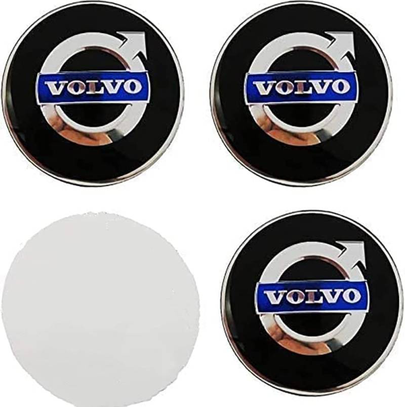 MMPZZ 4 Stück Radkappenaufkleber für Volvo C30 C40 C70 EX30 S40 S60 S80 S90 XC40 XC60 XC70 XC90 Rdesign, Auto-Radkappen-Dekorationsaufkleber Einfach zu Verwenden für Die Autoraddekoration,1-60mm von MMPZZ