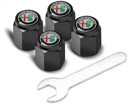 MMPZZ 4 Stück Ventilkappen für Autoreifen und - räder für Alfa Romeo Tonale, Autoventil Kappe, Reifen Ventilkappen Auto Zubehör,A MMPZZ 4 Stück Ventilkappen für Autoreifen und - räder für Alfa Romeo Tonale, Autoventil Kappe, Reifen Ventilkappen Auto Zubehör,A von MMPZZ