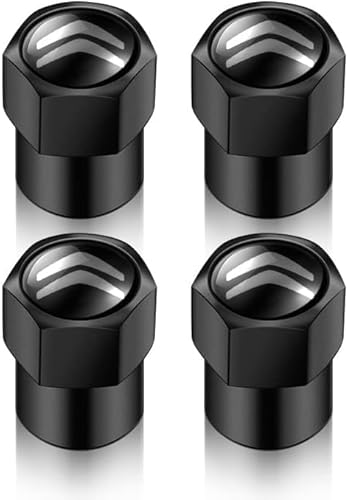 MMPZZ 4 Stück Ventilkappen für Autoreifen und - räder für Citroen C4 C1 C5 C3 C6 C5 C8 DS C-Elysee VTS, Autoventil Kappe, Reifen Ventilkappen Auto Zubehör,E von MMPZZ
