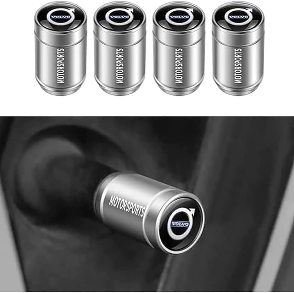 MMPZZ 4 Stück Ventilkappen für Autoreifen und - räder für Volvo S60 S90 XC90 XC60 V40 V60, Autoventil Kappe, Reifen Ventilkappen Auto Zubehör MMPZZ 4 Stück Ventilkappen für Autoreifen und - räder für Volvo S60 S90 XC90 XC60 V40 V60, Autoventil Kappe, Reifen Ventilkappen Auto Zubehör von MMPZZ