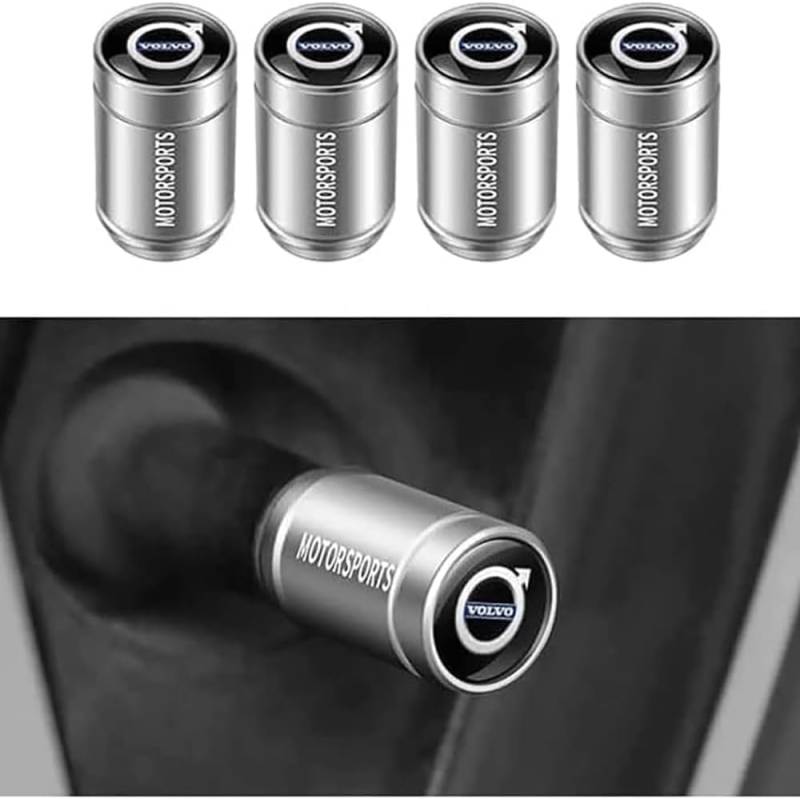 MMPZZ 4 Stück Ventilkappen für Autoreifen und - räder für Volvo S60 S90 XC90 XC60 V40 V60, Autoventil Kappe, Reifen Ventilkappen Auto Zubehör von MMPZZ