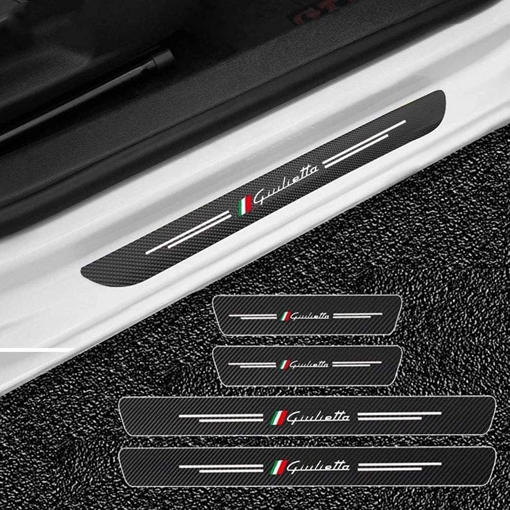 MMPZZ Auto Einstiegsleisten Schutzfolie Kohlefaser Türschweller für Alfa Romeo Giulietta, Anti Scratch Türschweller Schutz Leisten Auto Zubehör von MMPZZ