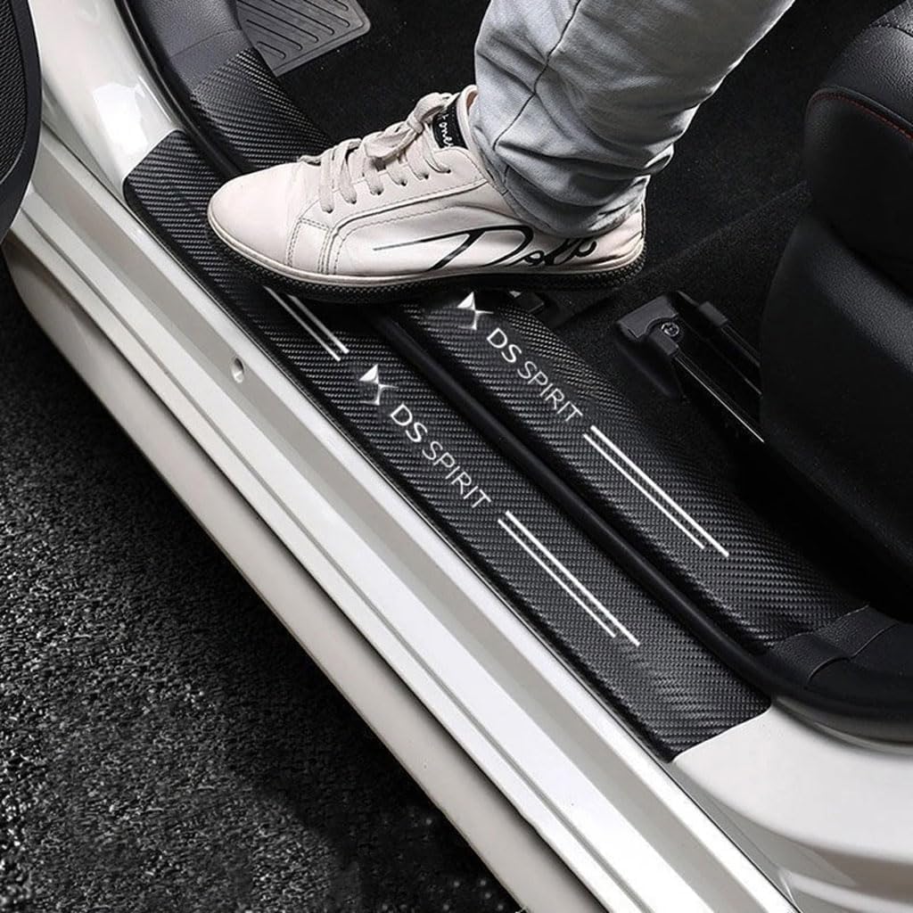 MMPZZ Auto Einstiegsleisten Schutzfolie Kohlefaser Türschweller für Citroen DS Spirit DS3 DS4 DS5, Anti Scratch Türschweller Schutz Leisten Auto Zubehör von MMPZZ