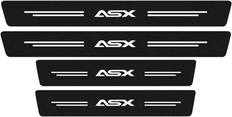 MMPZZ Auto Einstiegsleisten Schutzfolie Kohlefaser Türschweller für Mitsubishi ASX Pajero Outlander Eclipse Cross, Anti Scratch Türschweller Schutz Leisten Auto Zubehör,ASX von MMPZZ