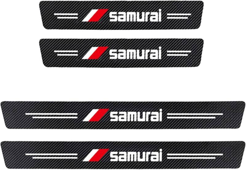 MMPZZ Auto Einstiegsleisten Schutzfolie Kohlefaser Türschweller für Suzuki Samurai, Anti Scratch Türschweller Schutz Leisten Auto Zubehör von MMPZZ