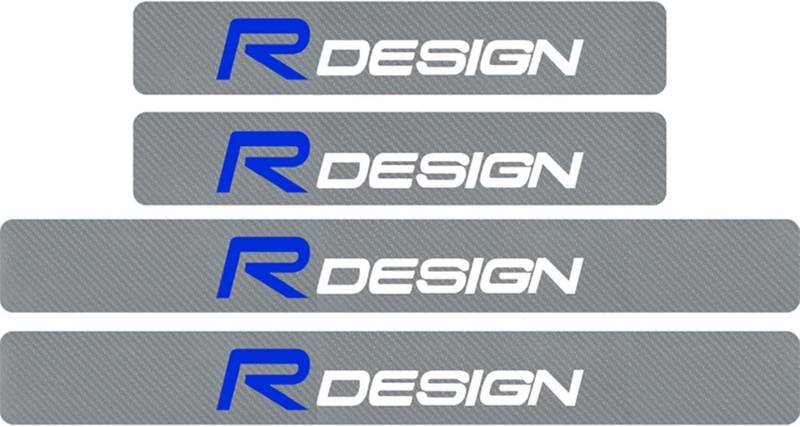 MMPZZ Auto Einstiegsleisten Schutzfolie Kohlefaser Türschweller für Volvo Rdesign XC90 S60 XC60 V70 S80 S40 V50 V40 V60 C30 S70, Anti Scratch Türschweller Schutz Leisten Auto Zubehör,Silver von MMPZZ