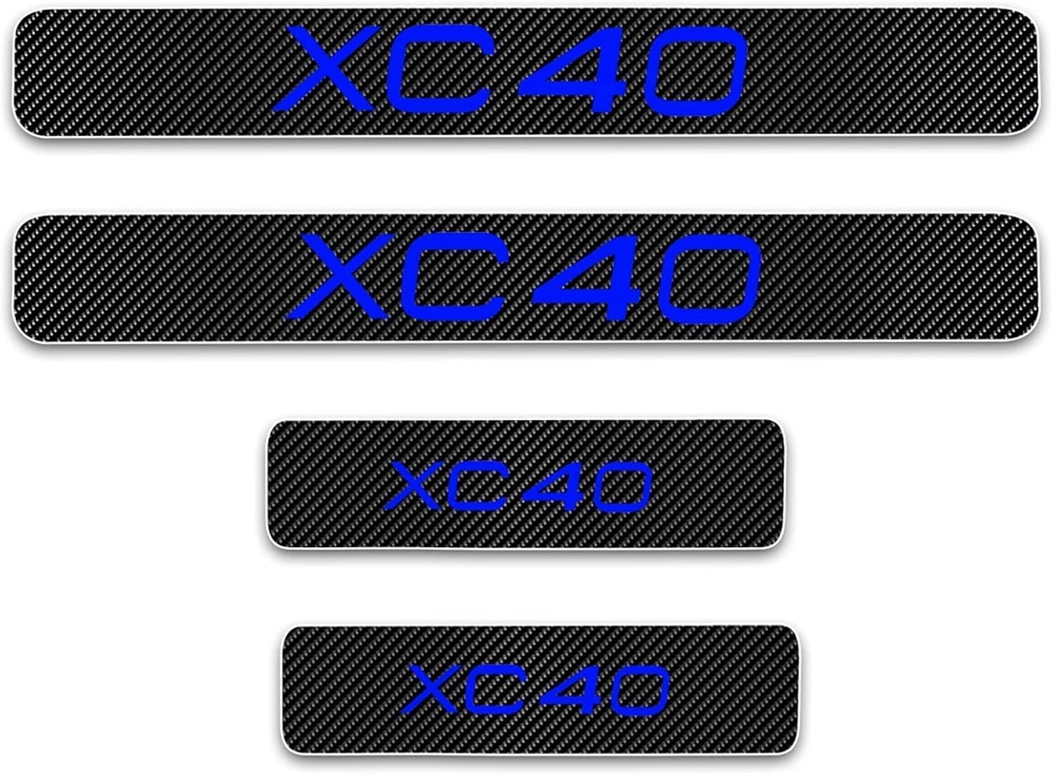 MMPZZ Auto Einstiegsleisten Schutzfolie Kohlefaser Türschweller für Volvo XC40, Anti Scratch Türschweller Schutz Leisten Auto Zubehör,Blue von MMPZZ