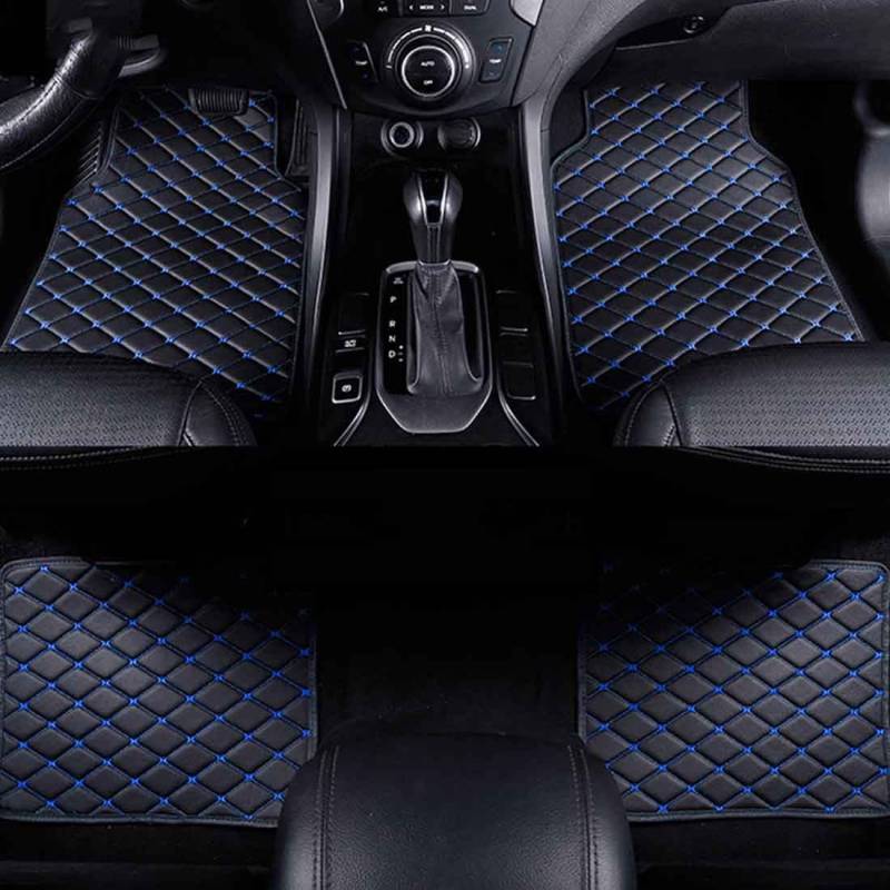 Auto-Fußmatten für Nissan Ariya 2022-2024, rutschfeste Fußmatten, wasserdicht, Auto-Fußpolster, Teppichschutz, Zubehör,Black-Blue von MMUNNA