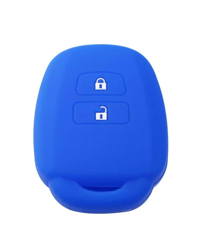 Auto SchlüSselgehäUse Für Aqua Ractis Vitz Für RAV4 HiAce Für Land Für Cruiser Hauthalter 2010-2019 2-Tasten-Schlüsseletui Schlüsselanhänger Shell Cover SchlüSselgehäUse(Blue) von MNNZHG