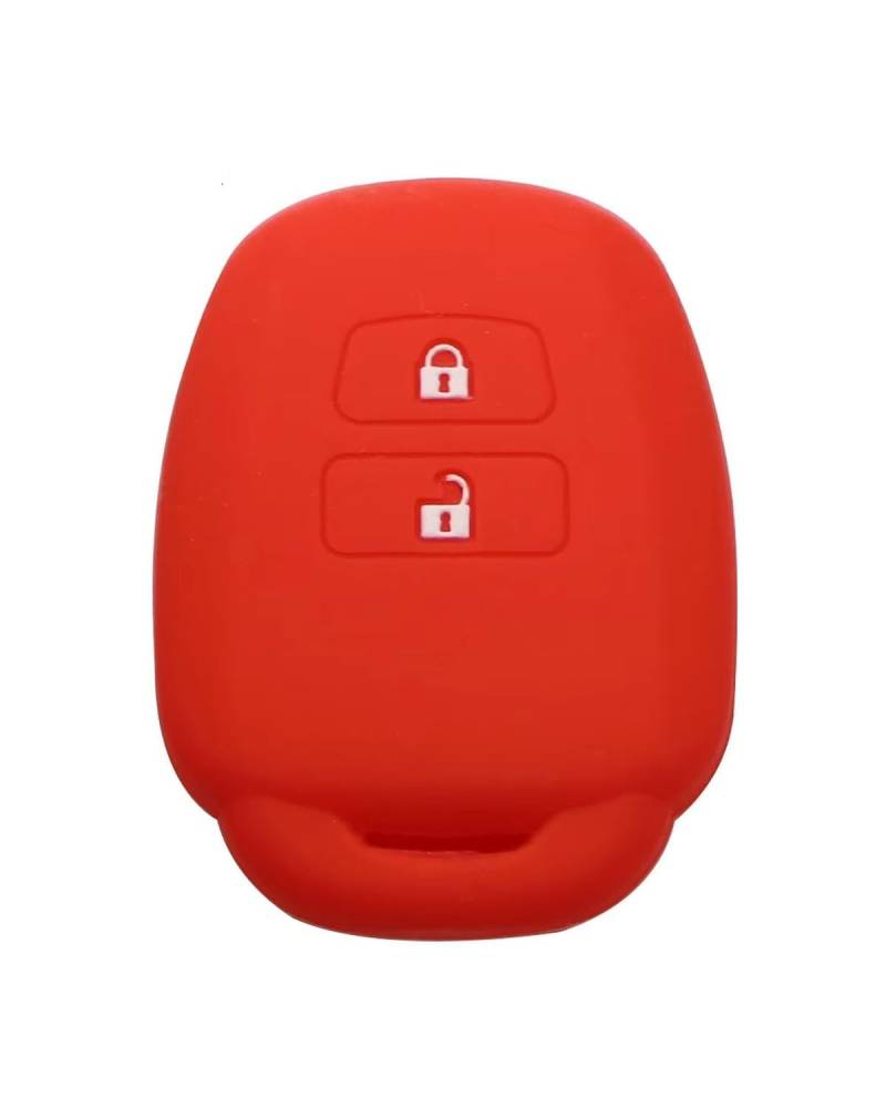 Auto SchlüSselgehäUse Für Aqua Ractis Vitz Für RAV4 HiAce Für Land Für Cruiser Hauthalter 2010-2019 2-Tasten-Schlüsseletui Schlüsselanhänger Shell Cover SchlüSselgehäUse(Red) von MNNZHG