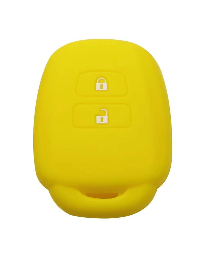 Auto SchlüSselgehäUse Für Aqua Ractis Vitz Für RAV4 HiAce Für Land Für Cruiser Hauthalter 2010-2019 2-Tasten-Schlüsseletui Schlüsselanhänger Shell Cover SchlüSselgehäUse(Yellow) von MNNZHG