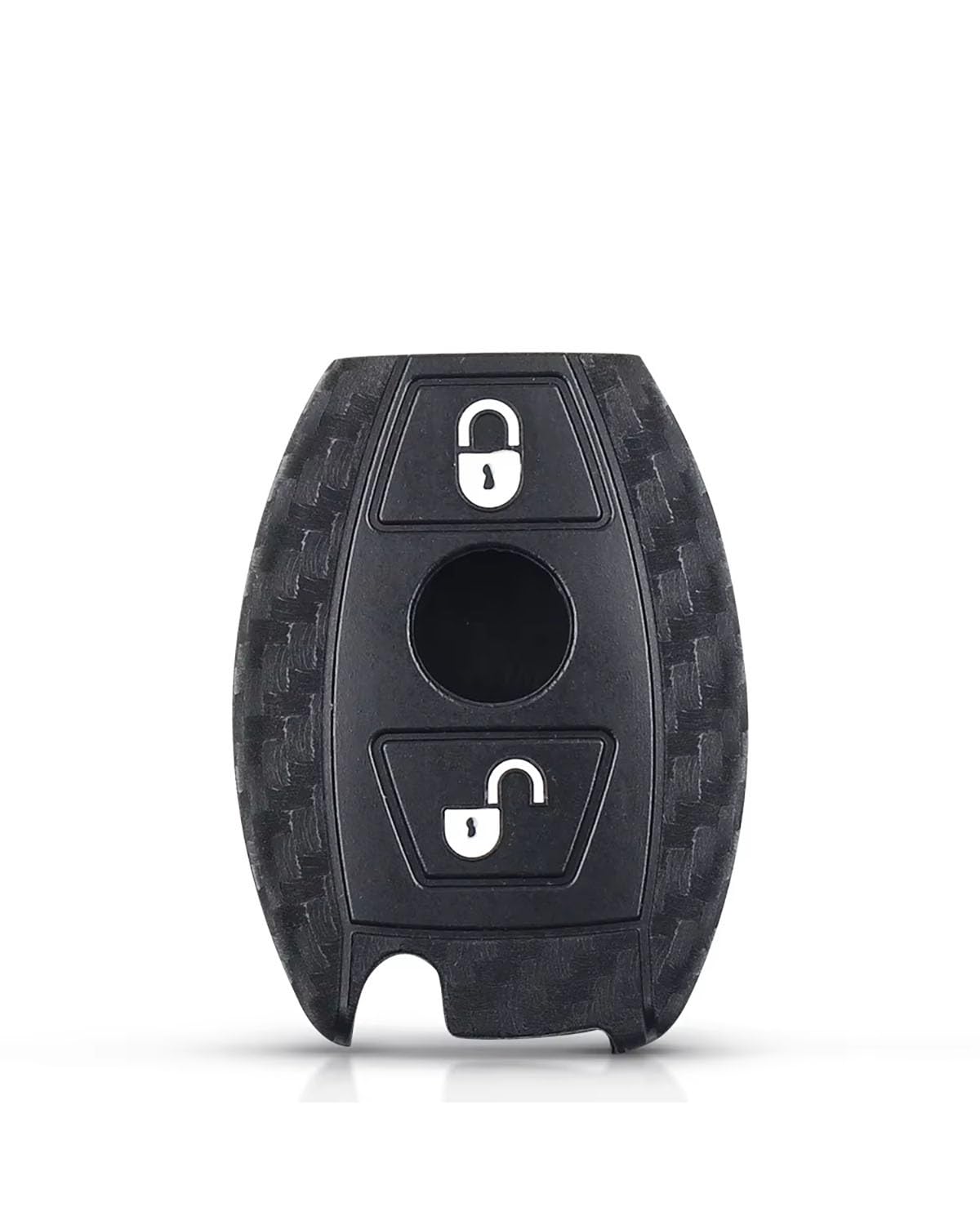 Auto SchlüSselgehäUse Für Benz Für CLS Für CLA GL R SLK AMG ABCs Schlüsselanhänger Hülle Schutzhülle Schlüsselschale 2/3 Tasten Carbon Silikon SchlüSselgehäUse(Carbon Silicone 2BT) von MNNZHG