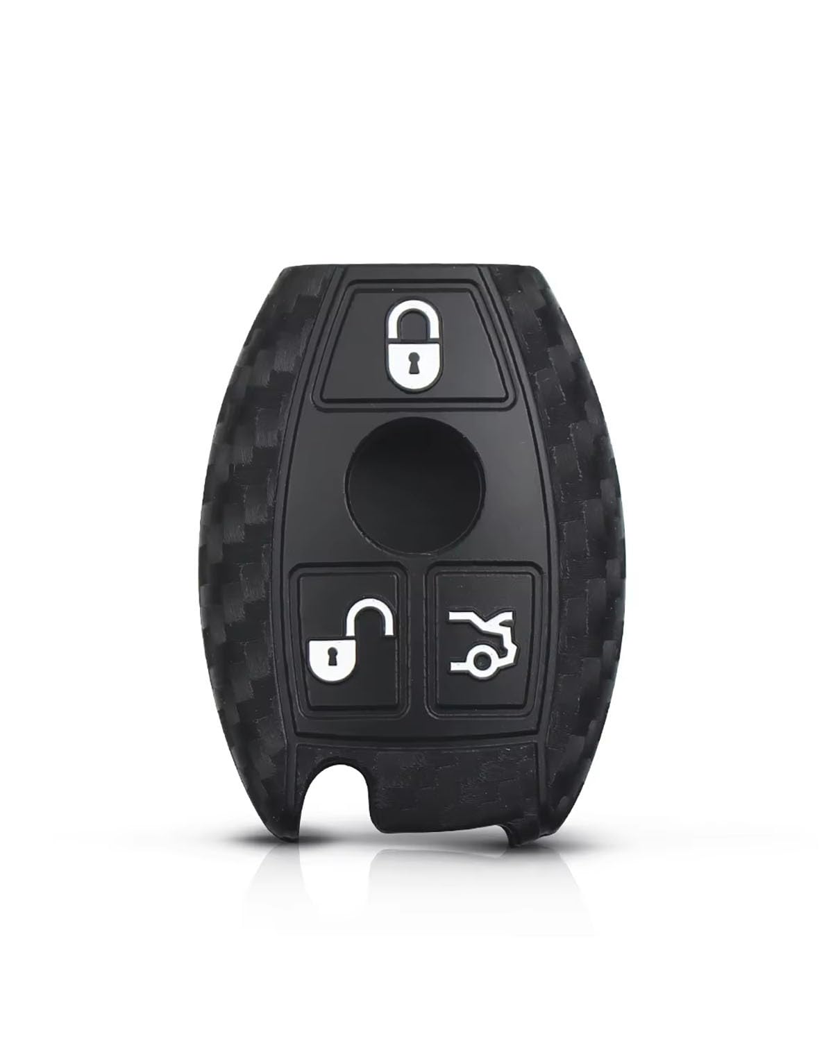 Auto SchlüSselgehäUse Für Benz Für CLS Für CLA GL R SLK AMG ABCs Schlüsselanhänger Hülle Schutzhülle Schlüsselschale 2/3 Tasten Carbon Silikon SchlüSselgehäUse(Carbon Silicone 3BT) von MNNZHG
