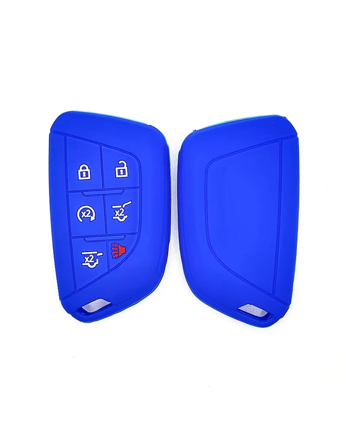 Auto SchlüSselgehäUse Für Cadillac 21SRX SLS Cts XTS ATS Silikon Gummi Schlüsselanhänger Abdeckung Fall Auto Keyless Key Zubehör SchlüSselgehäUse(Blue) von MNNZHG