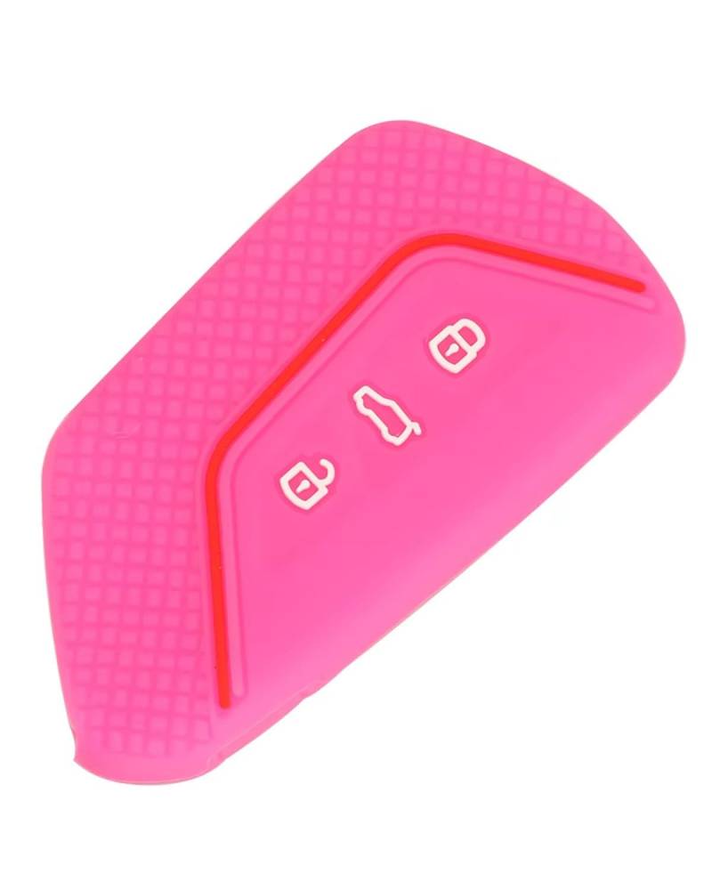 Auto SchlüSselgehäUse Für Golf 8 Für Mk8 2020 Silikon Auto Schlüssel Fall Schutz Abdeckung Haut Smart Keychian Halter SchlüSselgehäUse(Rosered) von MNNZHG