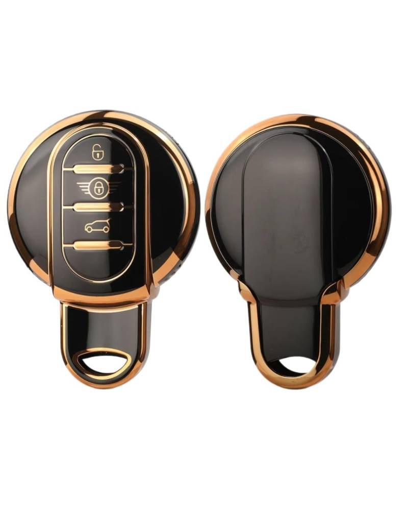 Auto SchlüSselgehäUse Für Mini Für Cooper 2015 2016 2017 2018 3 Tasten TPU Auto Schlüssel Shell Fall Fob SchlüSselgehäUse(Black) von MNNZHG